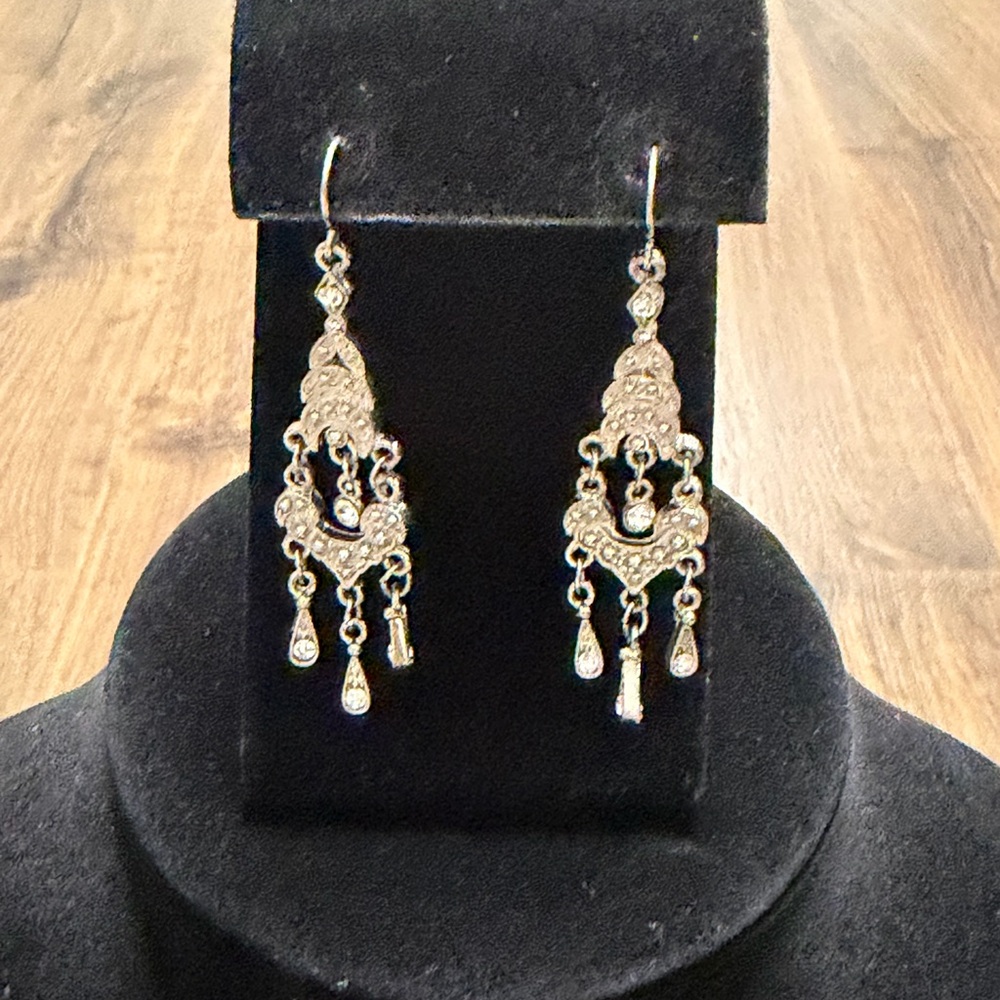Elegant Silver Chandelier Earrings